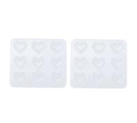 Lot de 2 moules en silicone à 9 cavités en forme de cœur pour résine et colle, pour décoration DIY