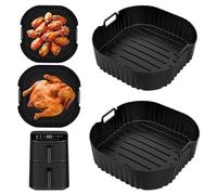 Lot de 2 moules en silicone Airfryer pour Friteuse à air chaud Cosori Turbo Tower 10,8 l, insert en silicone Air Fryer 6,5 l + 4,3 l, réutilisables au lieu du papier sulfurisé pour friteuse à air