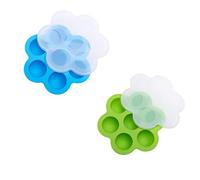 Lot de 2 moules en silicone avec couvercle pour pot instantané (16 x 16 x 4,1 cm), bleu+vert)