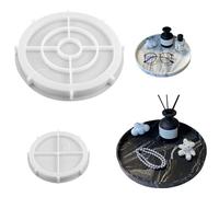 Lot de 2 moules en silicone avec rainures - 26 cm - Assiettes - Dessous de plat - Bougeoir - Moule en silicone - Moule en silicone pour la fabrication de fruits, de thé, de plateau, de bijoux,