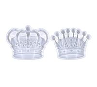 Lot de 2 moules en silicone brillant - Décoration murale - Pour la Saint-Valentin - En résine époxy - Pour l'artisanat - Ornements couronnés