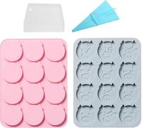 lot de 2 Moules en silicone Cochon-Chocolat Avec 12 empreintes, Emoticônes Doux Visage de Cochon, Moules à Gâteau Porcelet Pour Gelée, Fondant, Bonbons, Bloc de Chocolat, Décoration De Gâteau D'annive