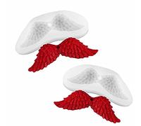 Lot de 2 moules en silicone en forme d'ailes d'ange - En résine époxy - Blanc - Pour décoration de rétroviseur - Bijou - Pendentif - Ar...