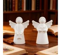 Lot de 2 moules en silicone en forme d'ange de Noël - Moules en plâtre pour couler - Moule en silicone - Pour décoration de Noël DIY (A)