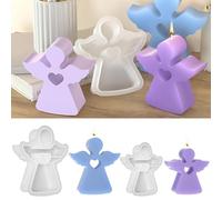 Lot de 2 moules en silicone en forme d'ange, pour faire soi-même des bougies avec moules à bougies, moules en silicone 3D, moules à bougies en silicone pour savon, plâtre, décoration de Pâques.