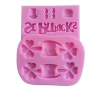 Lot de 2 moules en silicone en forme de chapeau de fleur à trois feuilles pour fondant, gâteau, bonbons, dessert, gâteau, chocolat, fondant