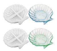 Lot de 2 moules en silicone en forme de coquillage FineGood pour résine époxy - Plateau à bijoux - Porte-savon