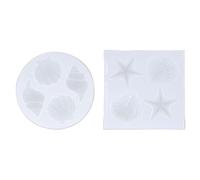 Lot de 2 moules en silicone en forme de coquillage pour loisirs créatifs, design de conque antiadhésif, pour créer des étuis de téléphone portable uniques, démoulage facile, outil de bricolage