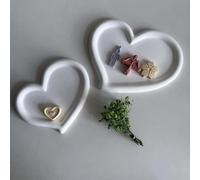 Lot de 2 moules en silicone en forme de cœur avec rainures - Moule en silicone - Plateau en silicone - Plateau en silicone - Moule à couler - Moule en forme de cœur - Pour la fabrication de fruits, de