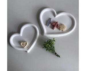 Lot de 2 moules en silicone en forme de cœur avec rainures - Moule en silicone - Plateau en silicone - Plateau en silicone - Moule à couler - Moule en forme de cœur - Pour la fabrication de fruits, de