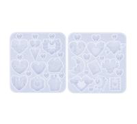 Lot de 2 moules en silicone en forme de cœur pour boucles d'oreilles robustes et faciles à démouler pour la fabrication de bijoux en résine faits à la main