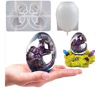 Lot de 2 moules en silicone en forme de dinosaure pour bougie et œuf de Pâques - Moule en forme d'animal et de dessin animé pour décoration de la maison