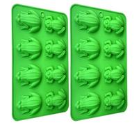 Lot de 2 moules en silicone en forme de grenouille au chocolat pour anniversaire, fête, décoration de gâteau, fête de magicien, seder, grenouilles au beurre d'arachide, cuisine d'Halloween, bac à