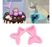 Lot de 2 moules en silicone en forme de queue de sirène pour fondant, chocolat, bonbons, décoration de cupcake