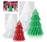Lot de 2 moules en silicone en forme de sapin de Noël, 3D, pour la fabrication de savon, de bougies, d'artisanat