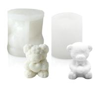 Lot de 2 moules en silicone en forme d'ours, mini moules à glaçons, moules à bonbons, moules à chocolat, moules à bougies DIY pour accessoires de pâtisserie