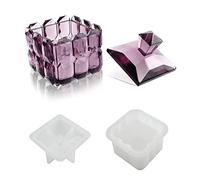Lot de 2 moules en silicone en résine époxy pour décoration de la maison, boîte à bijoux avec couvercles pour résine époxy
