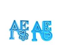 Lot de 2 moules en silicone époxy en forme de patte de chien pour porte-clés, pendentif, cadeau d'anniversaire, porte-clés pour résine époxy