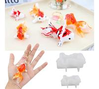 Lot de 2 moules en silicone époxy pour porte-clés en forme d'animal 3D