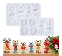 Lot de 2 moules en silicone époxyde de Noël en résine époxy pour décoration d'intérieur