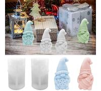 Lot de 2 moules en silicone FORMVERSITY 3D, lutin, savon, bougies, Père Noël, sapin de Noël, fabrication de bougies