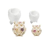 Lot de 2 moules en silicone multi-usages en forme de chouette pour moulage de résine, savon, figurine de gypse, décoration d'oiseaux de nuit