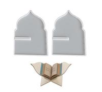 Lot de 2 moules en silicone multi-usages pour support de lecture et étagère à livres pour loisirs créatifs en résine et pots de fleurs