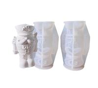 Lot de 2 moules en silicone - Noix - Soldat - Bougie parfumée - Résine époxy - Pièces moulées - Plâtre - Figurines de soldats