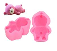 Lot de 2 moules en silicone ours endormi, moule à gâteau au chocolat glacé et résine, moule de cuisson antiadhésif pour décoration de gâteau, savon, crème glacée