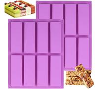 Lot de 2 moules en silicone pour barres de céréales - Violet - 27 x 21,5 cm Vendos85