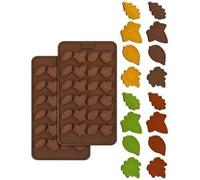 Lot de 2 moules en silicone pour bonbons en forme de feuille d'érable - Anti-adhésifs - Pour fondants, biscuits, cire - Fournitures de fabrication