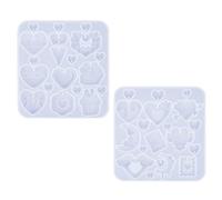 Lot de 2 moules en silicone pour boucles d'oreilles en forme de cœur - Matériaux souples et flexibles - Parfaits pour les studios créatifs et les ateliers à domicile - Moule en silicone robuste