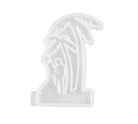 Lot de 2 moules en silicone pour bougeoirs en forme de cocotier pour la fabrication de moulages, de plâtres, de deux bougeoirs en silicone en forme de cocotier