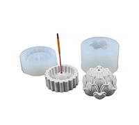 Lot de 2 moules en silicone pour brûleur de forme pour support de moulage époxy, moule de rangement en résine, moules décoratifs pour béton et résine époxy