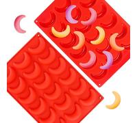 Lot de 2 moules en silicone pour croissant vanille, 18 cavités - Moule à chocolat et gelée - Moule à gâteau pour croissant vanille