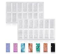 Lot de 2 moules en silicone pour dominos - Moules à faire soi-même - Outils de bricolage - Moules en résine époxy - Domino - Moule en résine - Pour adultes et enfants