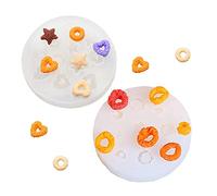 Lot de 2 moules en silicone pour donuts pour décoration de gâteaux, fondants, biscuits, sucre, pudding, chocolat, bonbons, dessert, bougie