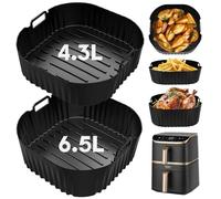 Lot de 2 moules en silicone pour friteuse à air chaud COSORI Turbo Tower Pro 10,8 l, 2 accessoires réutilisables Airfryer (6,5 L/4,3 L), COSORI Turbo Tower/Pro/Smart10,8 L, accessoires de friteuse à