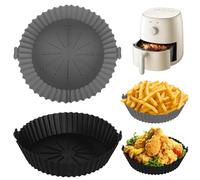 Lot de 2 moules en silicone pour friteuse à air chaud - Réutilisables - Accessoires de papier sulfurisé Airfryer - Pour ninja, cosori, philips, Tefal, Foodi Max