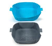 Lot de 2 moules en silicone pour friteuse à air chaud, réutilisables, pour friteuses à air chaud, carrées, 3 à 4,75 l, accessoires Airfryer avec silicone résistant à la chaleur pour une cuisson et une