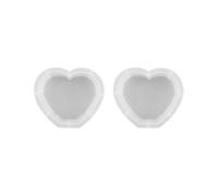 Lot de 2 moules en silicone pour moulage en résine époxy en forme de cœur Blanc 165 x 140 x 51 mm