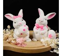 Lot de 2 moules en silicone pour Pâques, lapin de Pâques 3D - Moule en silicone - Moule à bougie de Pâques - Moule en silicone - Lapin de Pâques - Moules en plâtre pour couler le printemps pour le