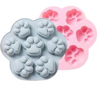 lot de 2 moules en silicone pour pattes de chien, Chocolat à cuire, Friandises pour chiens faites maison, Moule en silicone, Four, Micro-ondes, Congélateur Et Lavable au lave-vaisselle