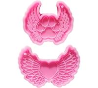 Lot de 2 moules en silicone pour résine époxy - Ailes d'ange - Porte-clés - Pendentif - Bijoux - Bricolage - Résine - Accessoires de coulée