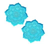 Lot de 2 moules en silicone pour résine époxy bleue - Moule en résine époxy, plateau de fleurs, moule en silicone pour loisirs créatifs, décoration d'intérieur, outils de sculpture, fournitures de