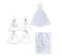 Lot de 2 moules en silicone sur le thème des fêtes - Moules à pendentifs adaptés pour les travaux manuels - Décorations uniques de sapin de Noël faites à la main