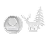 Lot de 2 moules en silicone sur le thème des vacances pour bougeoirs de Noël, faciles à démouler, accessoire de décoration de fête, loisirs créatifs