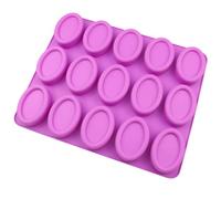 Lot De 2 Moules Ovales En Silicone, Moules Anti-adhésif À 15 Cavités Pour Gâteaux Savons Chocolats Biscuits Bombes De Bain Cheesecakes (Violet)
