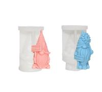 Lot de 2 moules Père Noël pour la pâtisserie de Noël, les vacances et les loisirs créatifs - Moulage en silicone durable, facile à démouler - Décorations pour la maison, festif