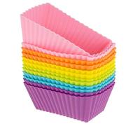 Lot de 2 moules rectangulaires en silicone antiadhésifs pour savon, cupcakes, muffins, outils faits à la main, moule à brownie, moule à gâteau au fromage, moule à pâtisserie pour fête d'anniversaire,